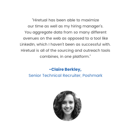 Claire Berkley, Senior Technical Recruiter at Poshmark review on Hiretual Talent Fusion